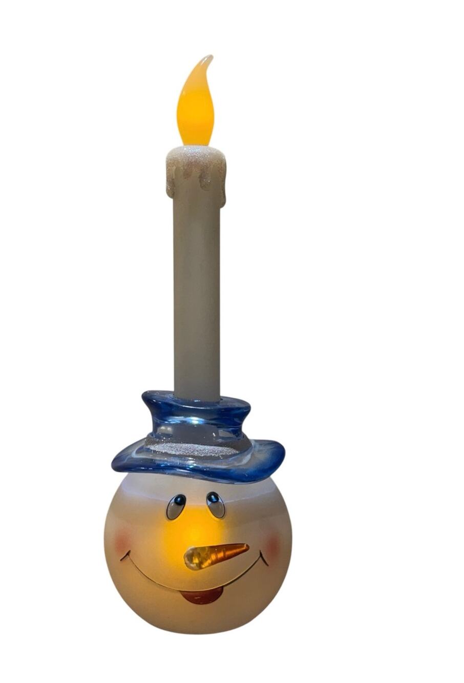 Bethlehem Snowman Flickering Flameless Led Candle Light Timer